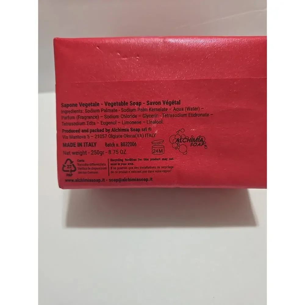 ALCHIMIA Bourbon Vegetable Soap. Made In Italy - (total 17.5 Oz), Quantity 2